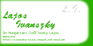 lajos ivanszky business card